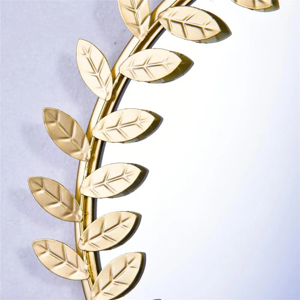 Hanging Wall Mirror Iron Frame Round Decorative Wall Mirror Golden Leaf Wall Mirror For Living Room Bedroom Office Home Decor
Hanging Wall Mirror Iron Frame Round Decorative Wall Mirror Golden Leaf Wall Mirror For Living Room Bedroom Office Home Decor
