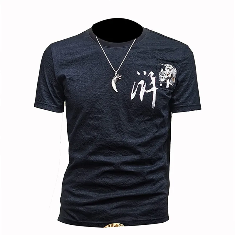 2021 Summer New Men's T-Shirt China Style Chinese Printing Fashion O-Neck Slim Cotton Linen Tees Male Plus Size Casual Tops
2021 Summer New Men's T-Shirt China Style Chinese Printing Fashion O-Neck Slim Cotton Linen Tees Male Plus Size Casual Tops