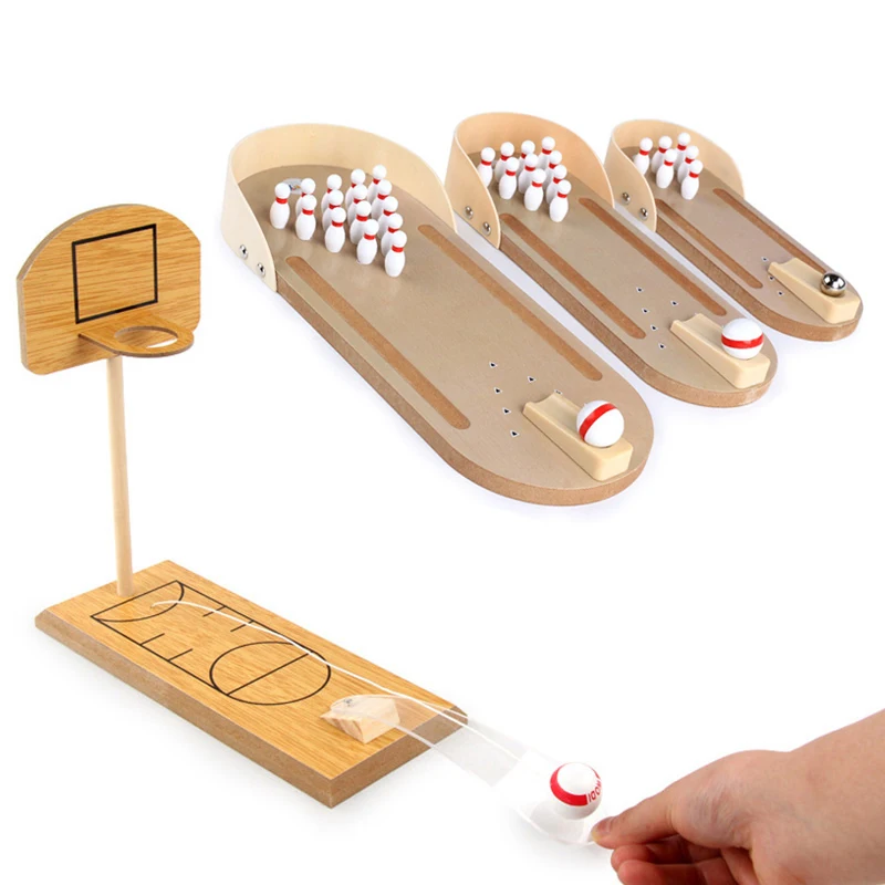 

Fun Mini Bowling Basketball Wooden Toy for Boys Indoor Adult Kids Parent-Child Sport Desktop Battle Board Game Toys Set Children