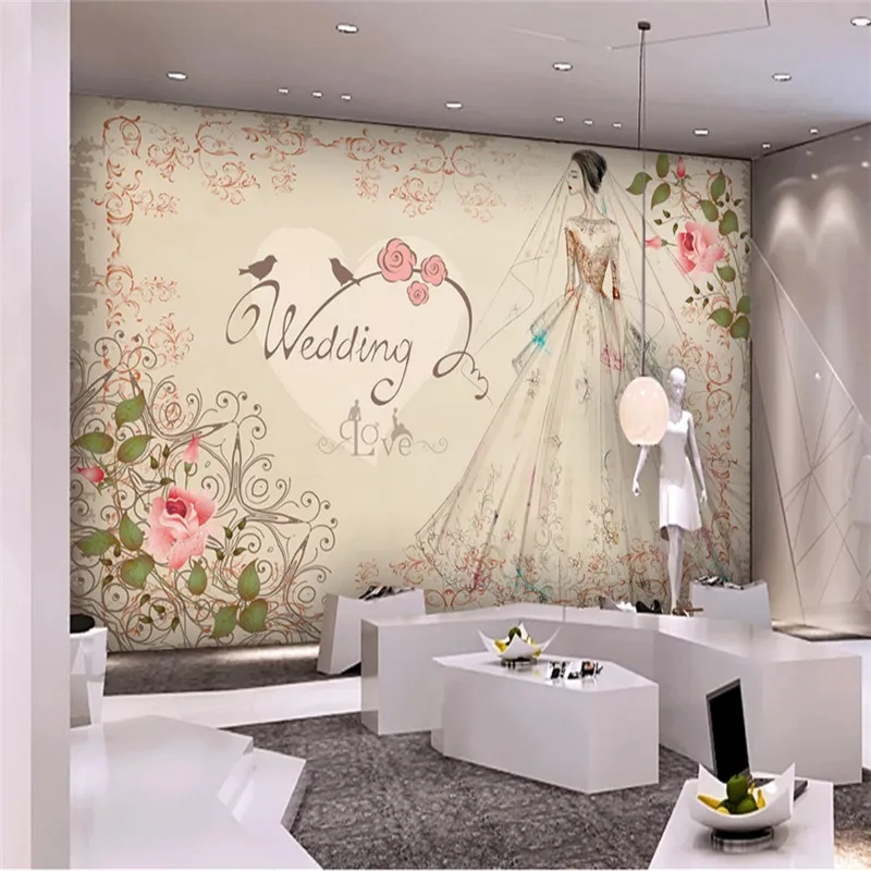 European Romantic Wedding Dress Mural Wallpaper 3D Wedding Clothing Design Center Clothing Store Industrial Decor Wall Paper 3D
European Romantic Wedding Dress Mural Wallpaper 3D Wedding Clothing Design Center Clothing Store Industrial Decor Wall Paper 3D