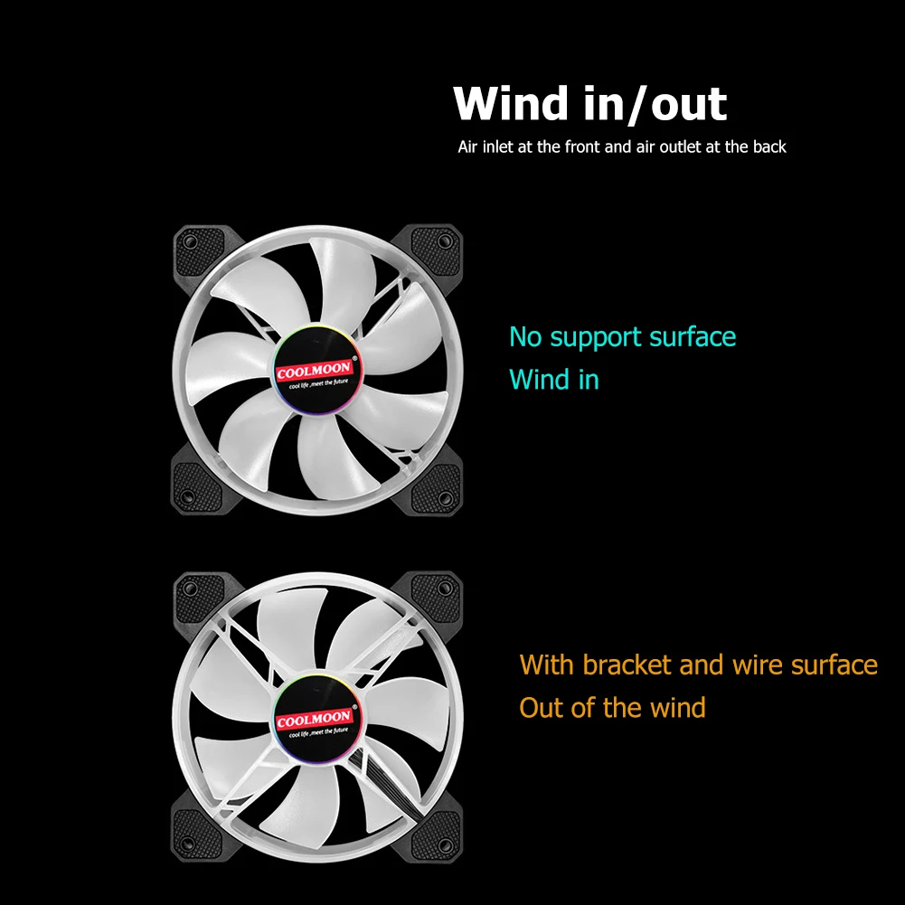 COOLMOON RGB Cooling Fan Speed Adjust Gamer Cabinet PC CPU Cooler With IR Remote Quiet Universal Desktop Computer Case 120mm Fan
COOLMOON RGB Cooling Fan Speed Adjust Gamer Cabinet PC CPU Cooler With IR Remote Quiet Universal Desktop Computer Case 120mm Fan