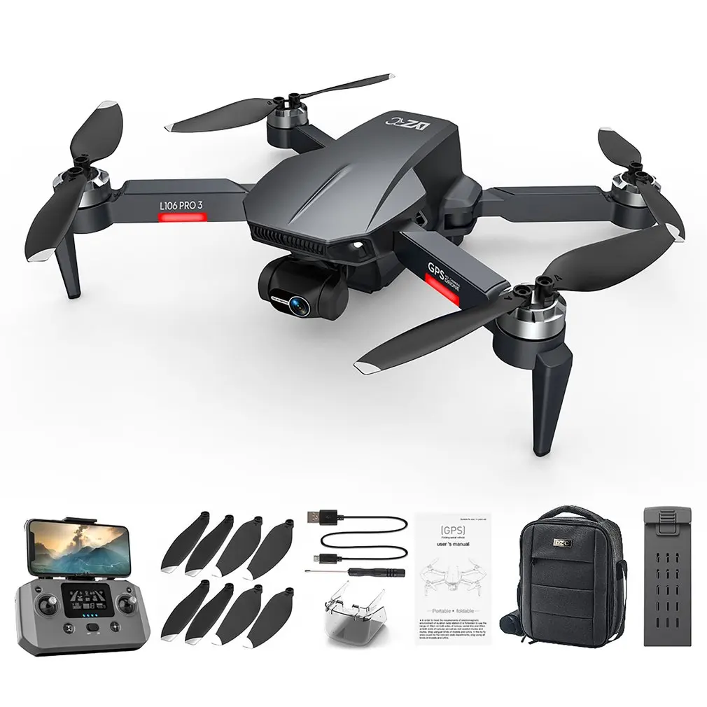 L106 PRO3 3-Axis Gimbal Camera Drone 4K Self Stabilization GPS Professional 1.2Km 5G FPV 25mins Brushless Quadcopter
L106 PRO3 3-Axis Gimbal Camera Drone 4K Self Stabilization GPS Professional 1.2Km 5G FPV 25mins Brushless Quadcopter