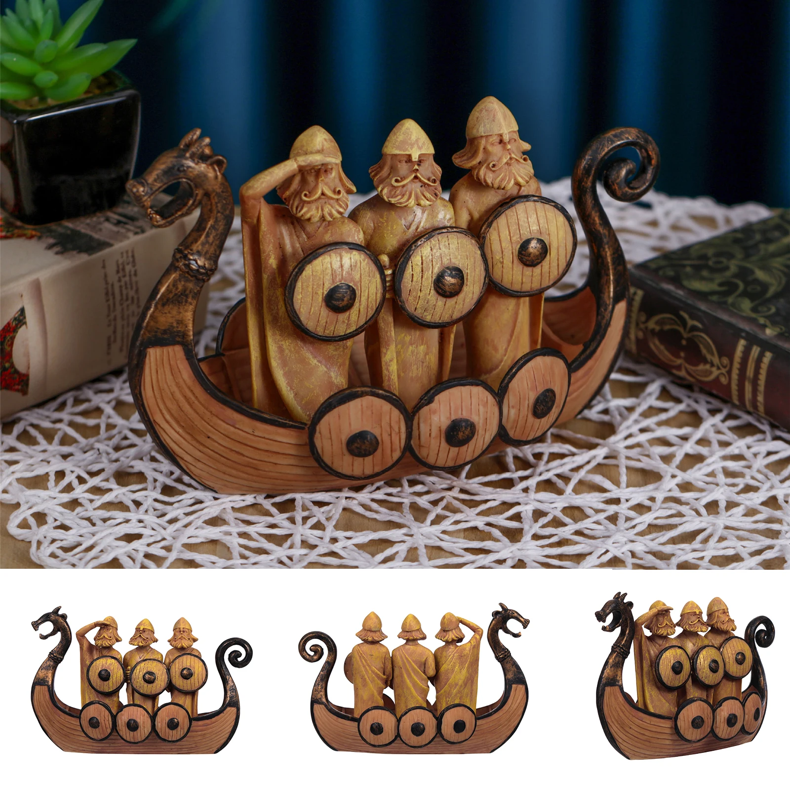 Retro Soldier Dragon Boat Ornament Painted Resin Figurines for Home Living Room Office Decoration part
Retro Soldier Dragon Boat Ornament Painted Resin Figurines for Home Living Room Office Decoration part