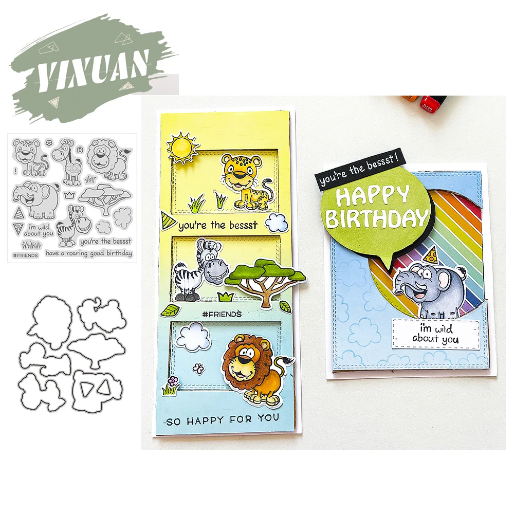 YIXUAN Tiger Lion Metal Cutting Dies Clear Stamp Forest King Animal DIY Scrapbook Embrossed Dies Stamps Paper Card Stencil Decor 
YIXUAN Tiger Lion Metal Cutting Dies Clear Stamp Forest King Animal DIY Scrapbook Embrossed Dies Stamps Paper Card Stencil Decor