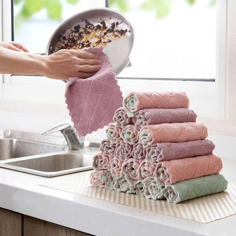 8/4Pcs Double-sided Strong Absorbent Soft Scouring Pad Microfiber Kitchen Cleaning Dish Towel Dry Wet Household Cleaning Cloth
8/4Pcs Double-sided Strong Absorbent Soft Scouring Pad Microfiber Kitchen Cleaning Dish Towel Dry Wet Household Cleaning Cloth