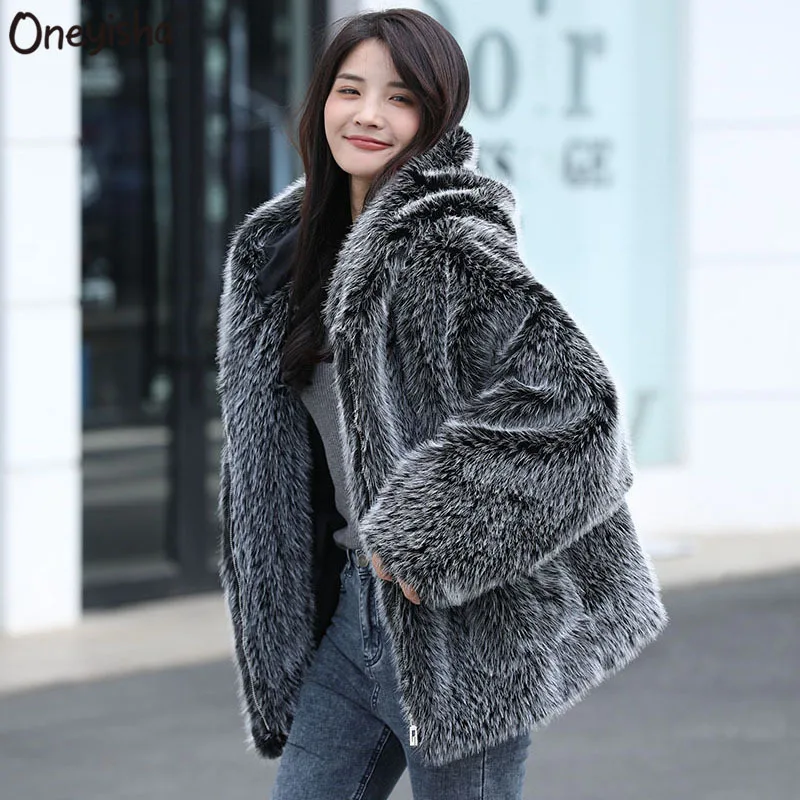 Fashion Warm Faux Fur Coat Women Elegant Overcoat Female Luxury Ladies Winter Coat 2021 Short Fake Fur Winter Outerwear
Fashion Warm Faux Fur Coat Women Elegant Overcoat Female Luxury Ladies Winter Coat 2021 Short Fake Fur Winter Outerwear