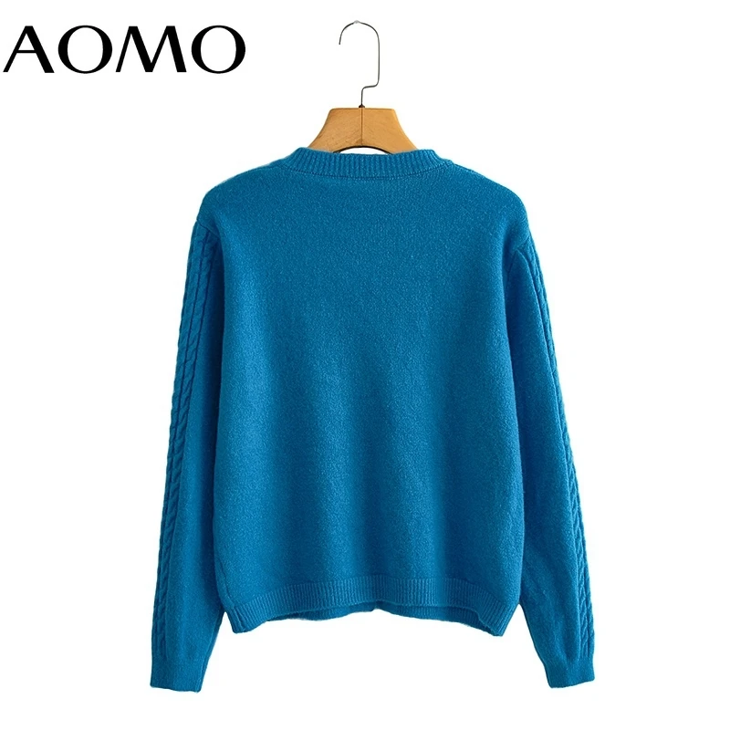 AOMO Women Blue Twistcardigan Vintage Jumper 2021 Crop Knitted Cardigan BC187A
AOMO Women Blue Twistcardigan Vintage Jumper 2021 Crop Knitted Cardigan BC187A