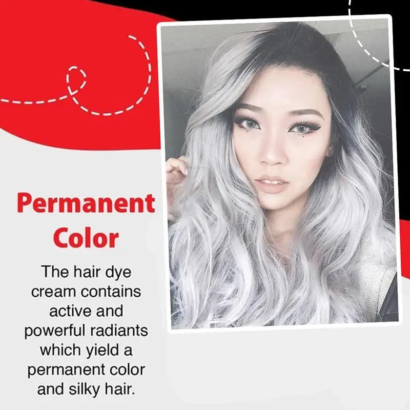 Fashion Smoky Gray Punk Style Light Gray Silver Purple Black Red Color Nature Permanent Super Hair Dye Cream Girls Beauty Hair
Fashion Smoky Gray Punk Style Light Gray Silver Purple Black Red Color Nature Permanent Super Hair Dye Cream Girls Beauty Hair