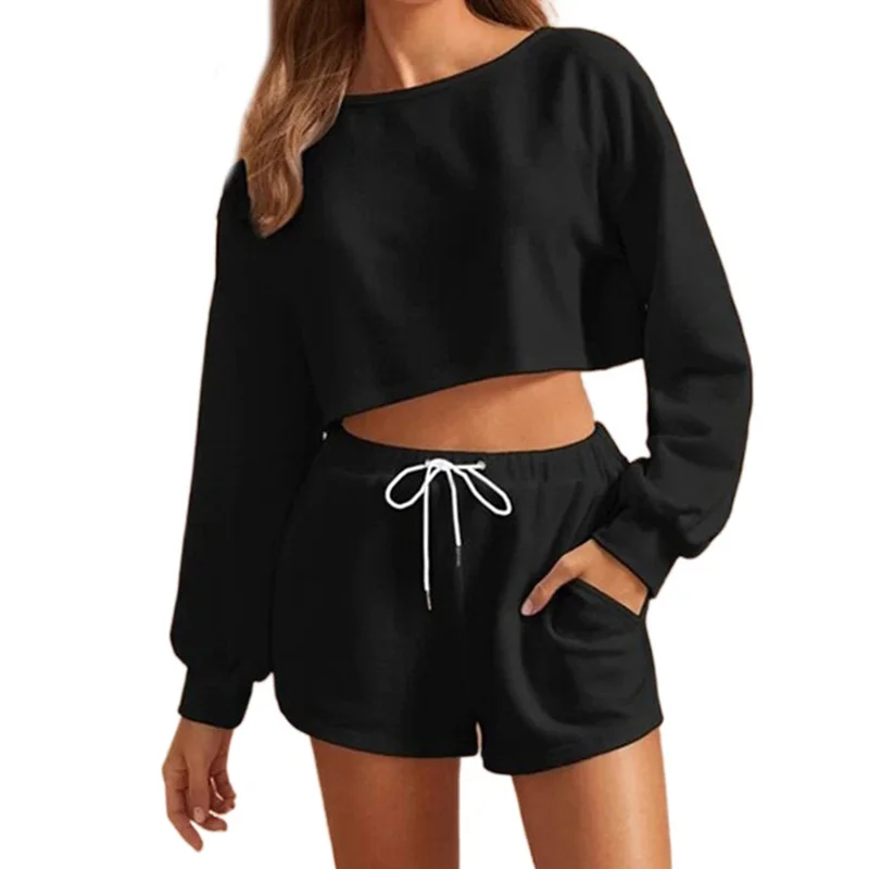 NDUCJSI Summer 2 Pieces Set Long Sleeve Loose Wear Female Tops Nightwear Ladies Women Suits Shorts Sets Sports Workout Clothes
NDUCJSI Summer 2 Pieces Set Long Sleeve Loose Wear Female Tops Nightwear Ladies Women Suits Shorts Sets Sports Workout Clothes