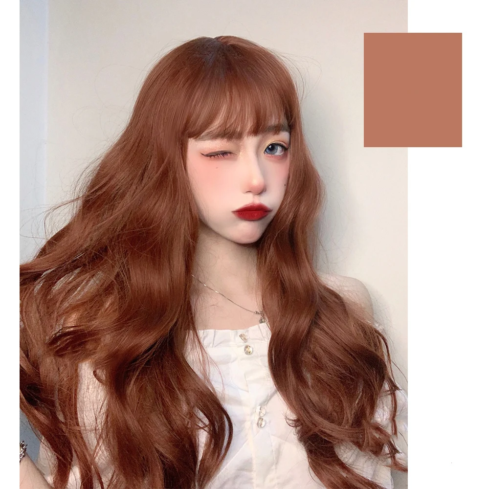 TALANG 60CM Lolita Tangerine Brown Long Curly Bangs Halloween Cute Party Synthetic Hair Cosplay Wig
TALANG 60CM Lolita Tangerine Brown Long Curly Bangs Halloween Cute Party Synthetic Hair Cosplay Wig