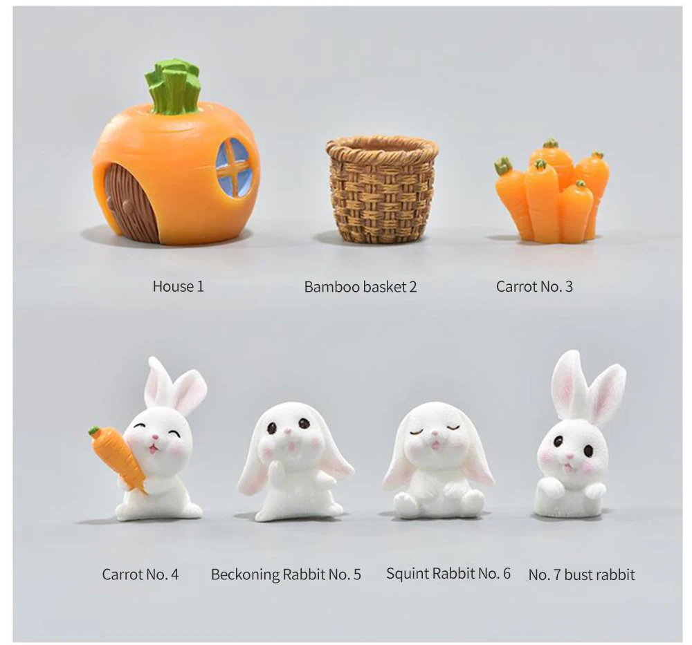 1 Pcs 7 Style Cute Rabbit Easter Decoration Miniature Hare Animal Figurine Resin Craft Mini Bunny Garden Ornament
1 Pcs 7 Style Cute Rabbit Easter Decoration Miniature Hare Animal Figurine Resin Craft Mini Bunny Garden Ornament