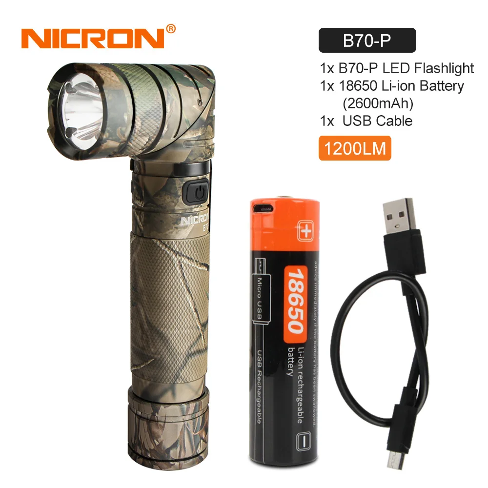 NICRON B70Plus поворотный фонарь 3 цвета
NICRON B70Plus поворотный фонарь 3 цвета