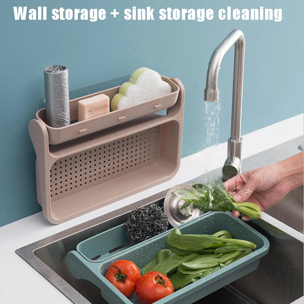 Kitchen Non perforated Sink Wall mounted Vegetable Washing Basket Multi function Shelf Household Folding Drain Basket
Kitchen Non perforated Sink Wall mounted Vegetable Washing Basket Multi function Shelf Household Folding Drain Basket
