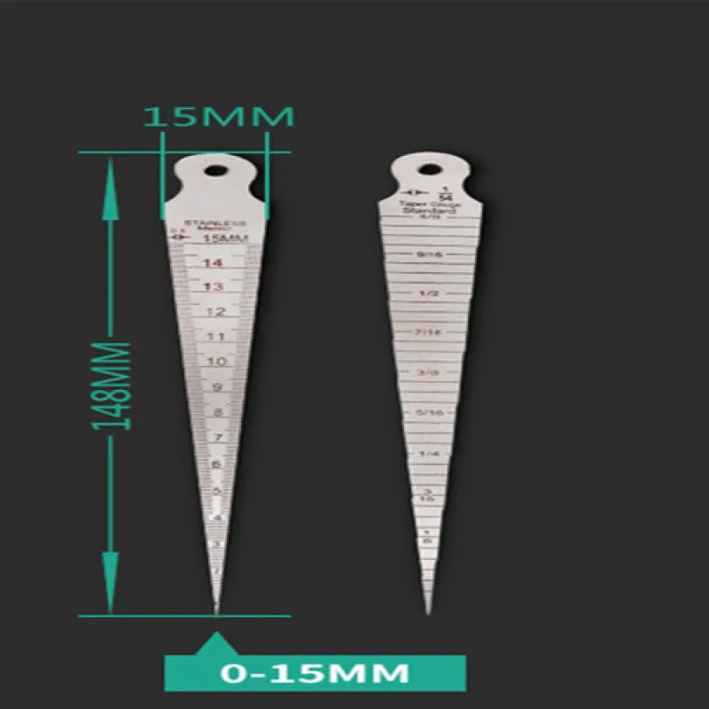 1-15mm Ruler Welding Inspection Stainless Steel Welding Taper Gauge Wedge Feeler Metric Imperial Measuring Tool
1-15mm Ruler Welding Inspection Stainless Steel Welding Taper Gauge Wedge Feeler Metric Imperial Measuring Tool