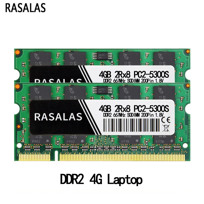 Оперативная память Rasalas DDR2 4G для ноутбука 5300 6400 667 800 МГц SODIMM 200pin 1 8 в PC2 оперативная