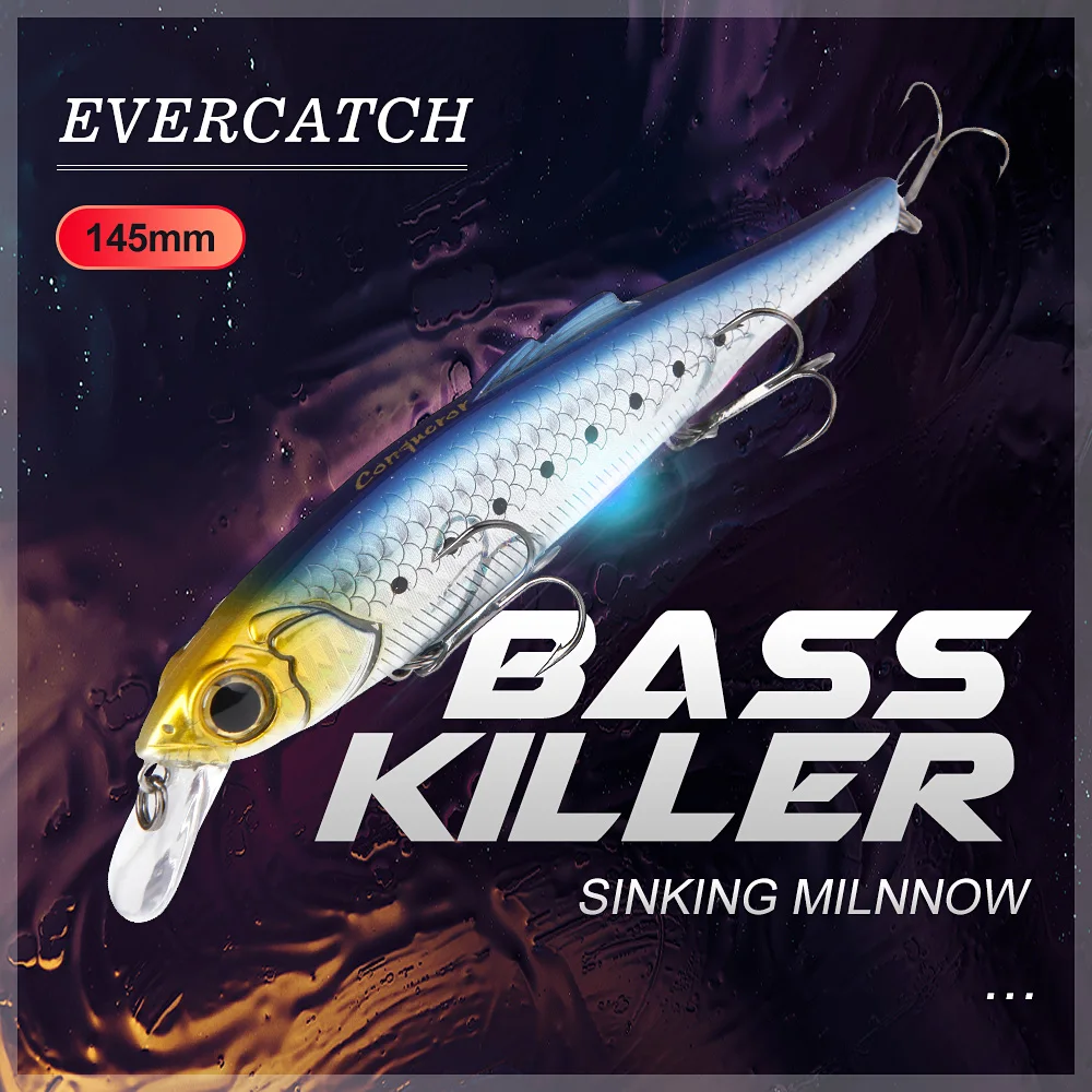 Evercatch basskiller 145mm/31g big bait deep sea casting sinking minnow rattlin wobblers for bass tuna fishing hard lures tackle
Evercatch basskiller 145mm/31g big bait deep sea casting sinking minnow rattlin wobblers for bass tuna fishing hard lures tackle