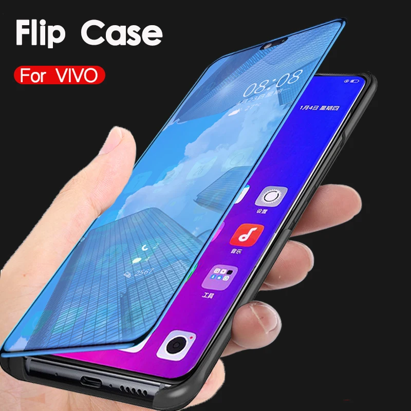 Умный зеркальный ЧЕХОЛ ДЛЯ ViVo V17 Z5X Z1 Pro IQOO NEO кожаный чехол с подставкой для S1 Z5 Z1X Y7S
