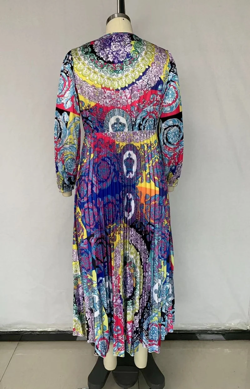 XL-5XL African Dresses For Women Africa Clothes Flower Print Dashiki Ladies Clothing Ankara Plus Size Female Long Maxi Dress |