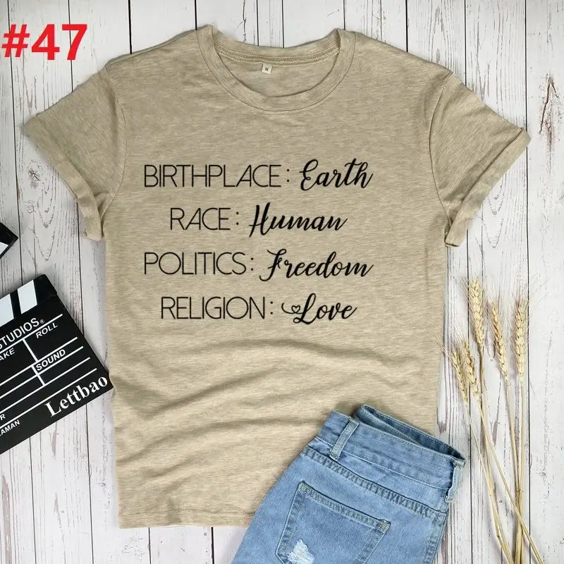 Birthplace Earth Race Human Politics Women Womens Top T Shirt Female Graphic Tee Shirt Travel Fashion Clothes Graphic
Birthplace Earth Race Human Politics Women Womens Top T Shirt Female Graphic Tee Shirt Travel Fashion Clothes Graphic
