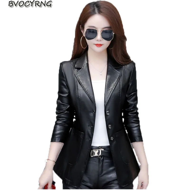 High-end women leather jacket new lapel solid color slim leather parka suit female spring autumn plus size 5XL women small coat
High-end women leather jacket new lapel solid color slim leather parka suit female spring autumn plus size 5XL women small coat