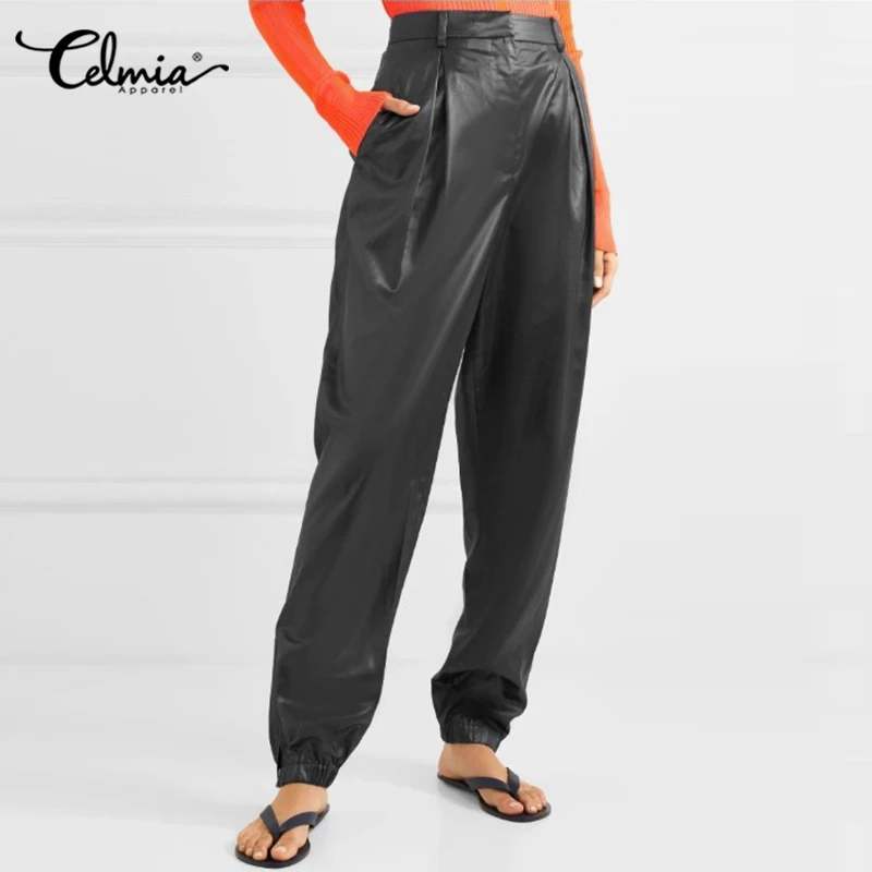 Celmia 2021 Vintage PU Leather Harem Pants Women's Harem Trousers Fashion Ladies High Waist Casual Elegant Office Zipper Palazzo
Celmia 2021 Vintage PU Leather Harem Pants Women's Harem Trousers Fashion Ladies High Waist Casual Elegant Office Zipper Palazzo