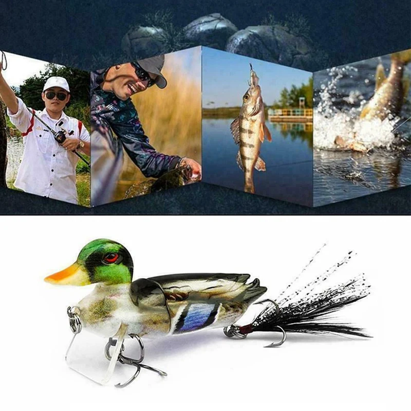 1Pc 7Cm Fishing Lures Bait Floating 3D Topwater Duck Swimbait with Hooks Multi 2 Section Jointed Bass Crankbaits Lure A | Спорт и