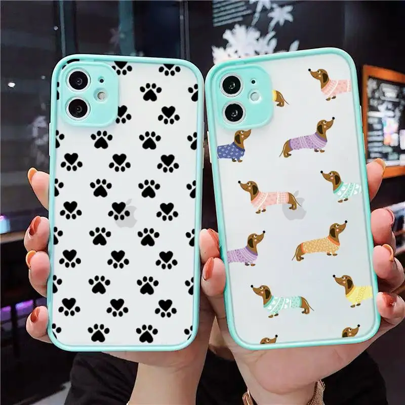 Lovely Dog Cartoons Dachshund Bulldog Phone Case For iPhone 13 12 11 Mini Pro XR XS Max 7 8 Plus X Matte transparent blue
Lovely Dog Cartoons Dachshund Bulldog Phone Case For iPhone 13 12 11 Mini Pro XR XS Max 7 8 Plus X Matte transparent blue