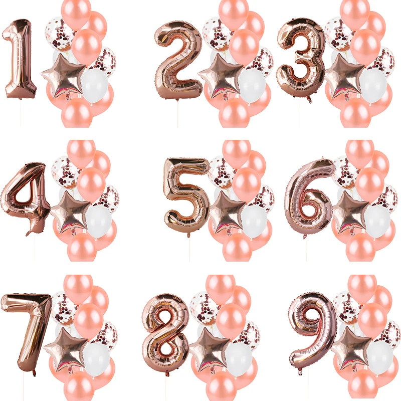 Rose gold series latex balloon Confetti balloon latex balloon number balloon helium balloons for happy birthday party baloon
Rose gold series latex balloon Confetti balloon latex balloon number balloon helium balloons for happy birthday party baloon