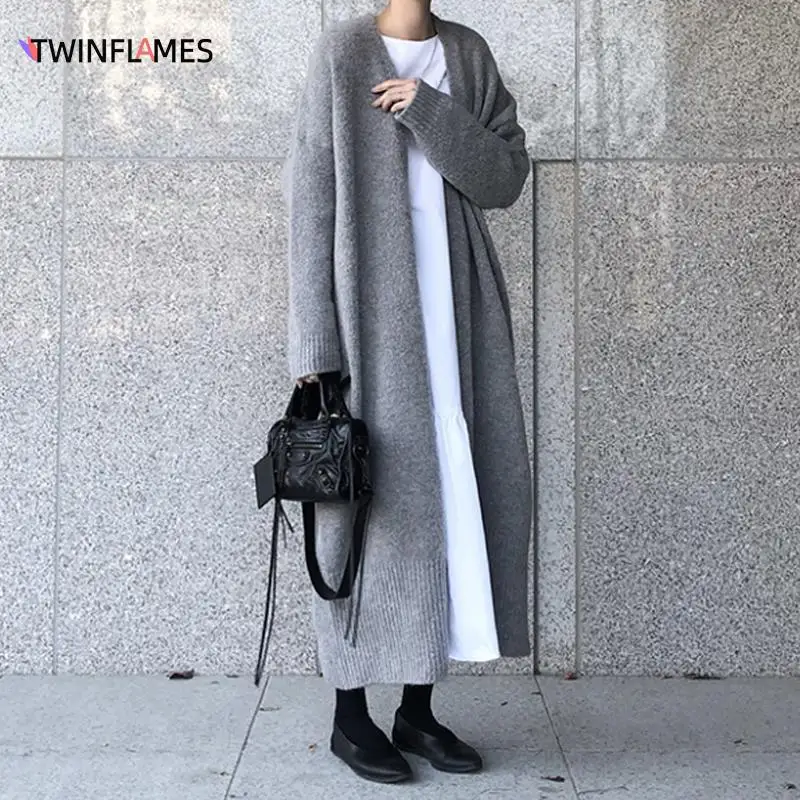 TWINFLAMES New Long Cardigan Women Elegant Ladies Loose Ribbed Knitted Oversize Sweaters Coat Spring And Autumn
TWINFLAMES New Long Cardigan Women Elegant Ladies Loose Ribbed Knitted Oversize Sweaters Coat Spring And Autumn