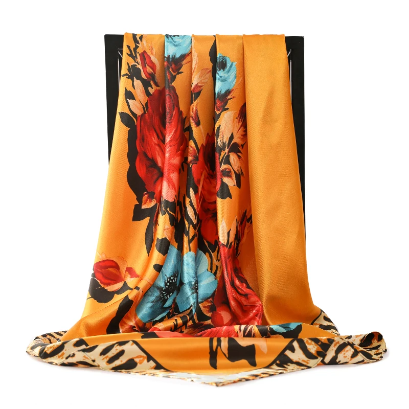 90*90cm Silk Satin Hair Scarf For Women Square Shawls Wraps Hijab Scarves For Ladies Floral Printed Headband Neck Scarfs Female
90*90cm Silk Satin Hair Scarf For Women Square Shawls Wraps Hijab Scarves For Ladies Floral Printed Headband Neck Scarfs Female