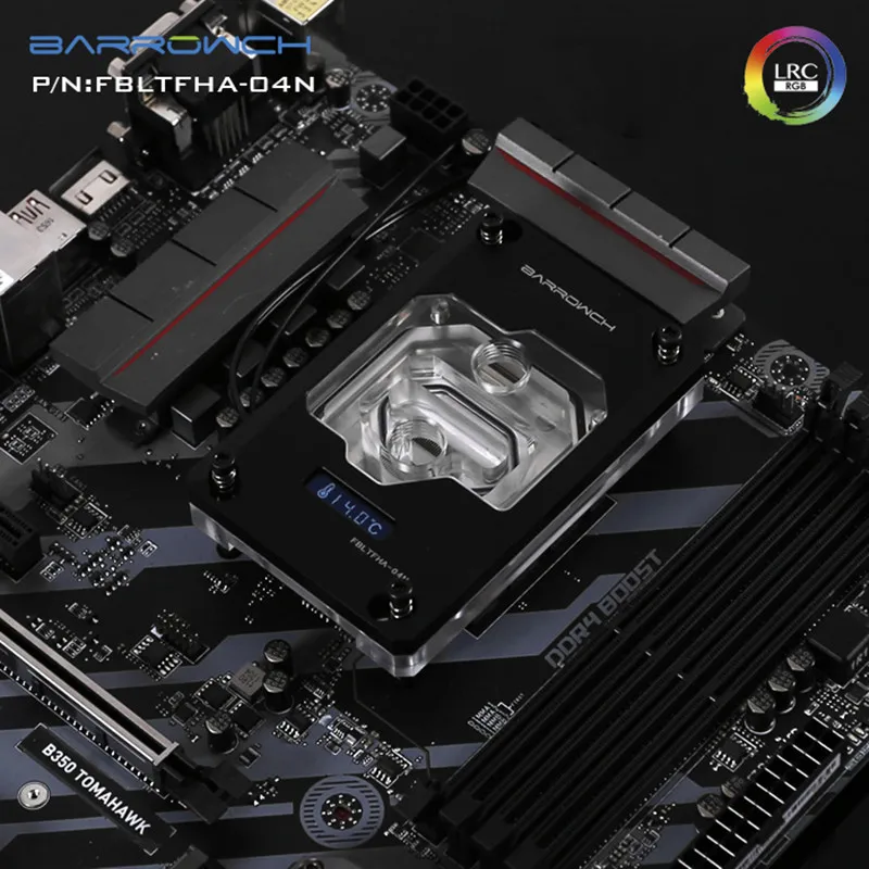 BARROWCH Процессор блок водяного охлаждения для AMD RYZEN AM4/AM3 светодиодный цифровой