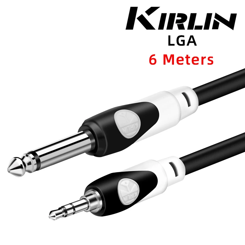 

Стерео аудио кабель Kirlin серии LGA 3,5, поворот 6,5 штекер-штекер Поддержка усилителя мощности компьютера, миксера и другого оборудования.
