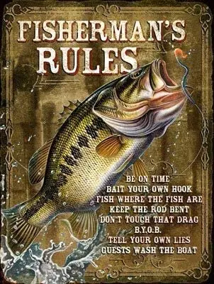 Tin Sign Metal Tin Sign Fisherman's Rules Retro Vintage Decoration Iron Painting Metal Decorative Wall Art
Tin Sign Metal Tin Sign Fisherman's Rules Retro Vintage Decoration Iron Painting Metal Decorative Wall Art