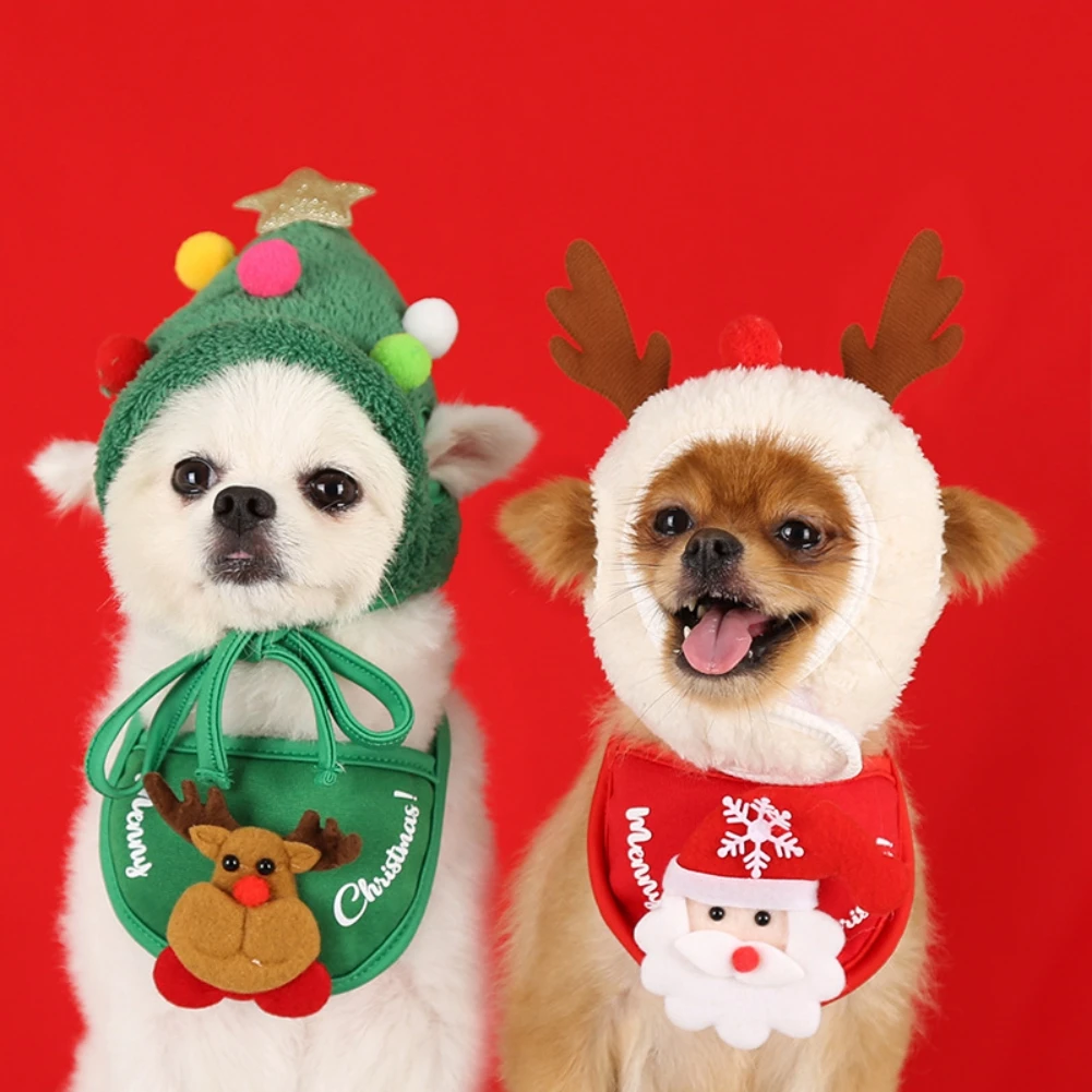 

Треугольные нагрудники для собак, Рождественская бандана, шапка Санты, шарф для собаки, платок, Рождественский костюм, наряд для маленьких, ...