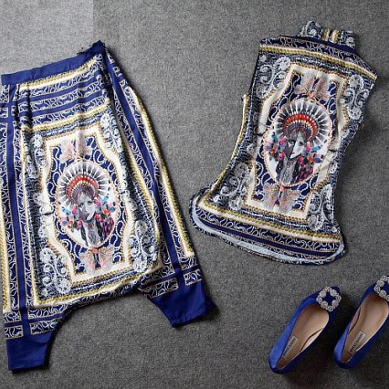 HIGH QUALITY New 2020 Designer Fashion Runway Suit Set Women's Novelty Print Cross Pants Clothing set
HIGH QUALITY New 2020 Designer Fashion Runway Suit Set Women's Novelty Print Cross Pants Clothing set