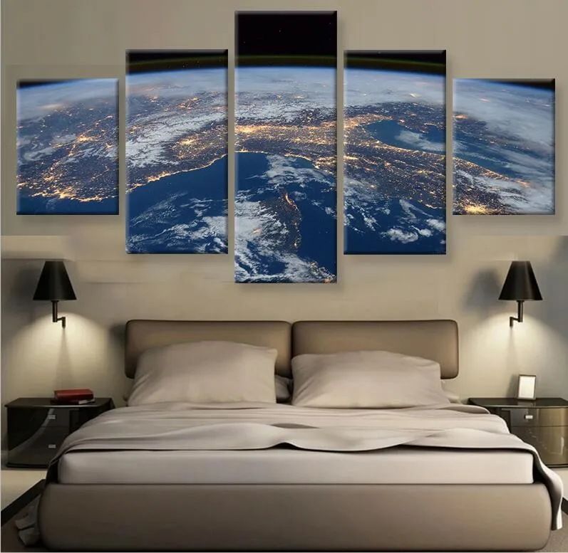 Canvas Painting Wall Art Prints Home Decor Earth Aerial view Picture 5 Panels For Linving Frame
Canvas Painting Wall Art Prints Home Decor Earth Aerial view Picture 5 Panels For Linving Frame