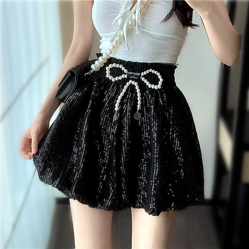 Women Shorts Skirtss Sexy Mini Party Shiny Sparkle Sequins Shorts Woman Spring Summer Pearls Chain Bows White Black Pants SY113
Women Shorts Skirtss Sexy Mini Party Shiny Sparkle Sequins Shorts Woman Spring Summer Pearls Chain Bows White Black Pants SY113