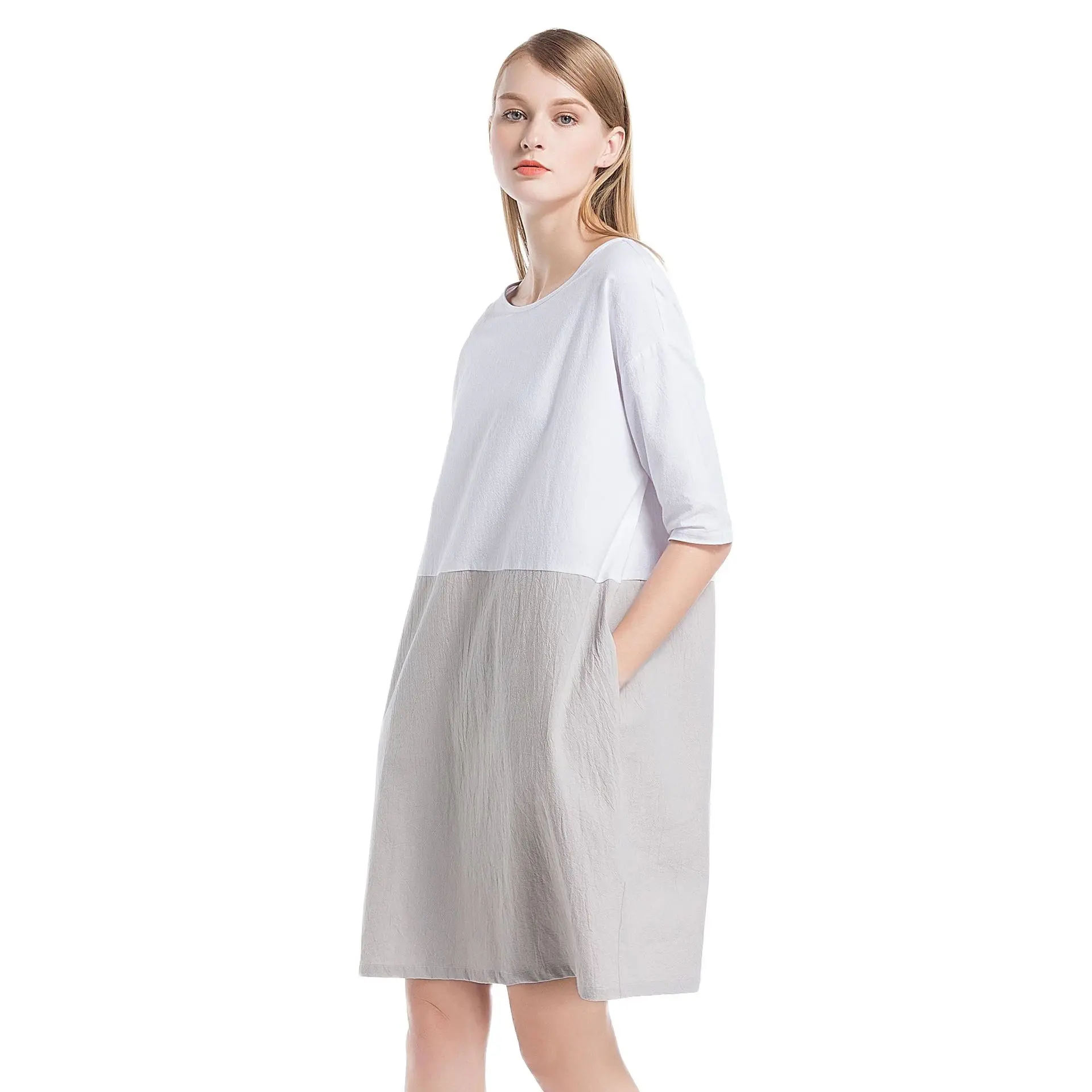 Solid Cotton Linen Stitching Round Collar Sleeve Waist Hot Women Holiday Dresses Sumer Dress
Solid Cotton Linen Stitching Round Collar Sleeve Waist Hot Women Holiday Dresses Sumer Dress