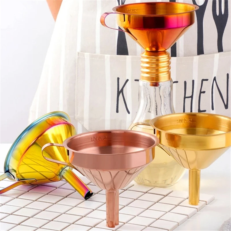 Multipurpose funnel Long mouth funnel Oil pourer Stainless Steel Gold Funnel Kitchen Oil Liquid Metal Funnel Kitchen Tools
Multipurpose funnel Long mouth funnel Oil pourer Stainless Steel Gold Funnel Kitchen Oil Liquid Metal Funnel Kitchen Tools