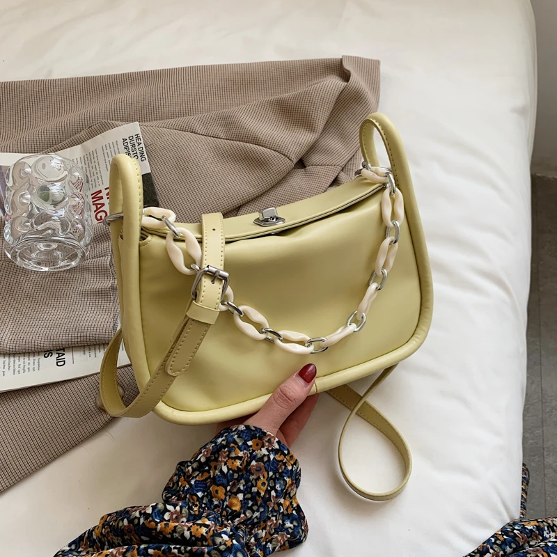 Solid Color Leather Chain Shoulder Bags for Women 2021 High Quality Women's Handbag Casual Concise Small Square Bag Sac Epaule
Solid Color Leather Chain Shoulder Bags for Women 2021 High Quality Women's Handbag Casual Concise Small Square Bag Sac Epaule