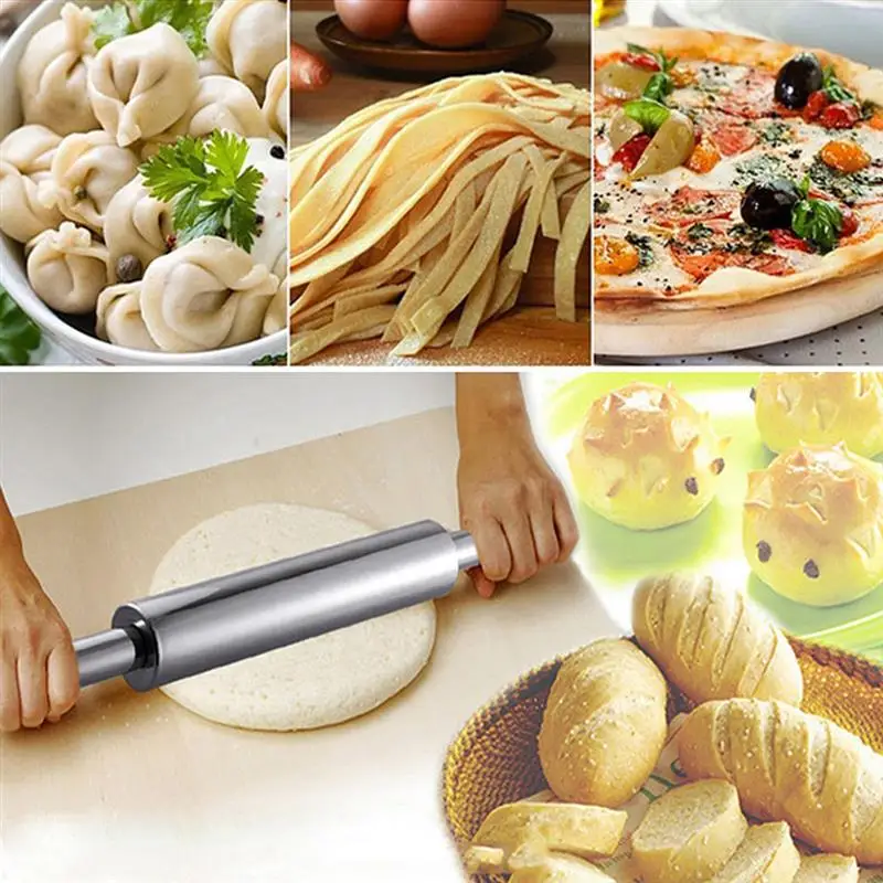 1 PCS Stainless Steel Rolling Pin Dough Baking Tools Non Stick Pastry Dough Making Roller For Home Kitchen Bakeware Accessories
1 PCS Stainless Steel Rolling Pin Dough Baking Tools Non Stick Pastry Dough Making Roller For Home Kitchen Bakeware Accessories