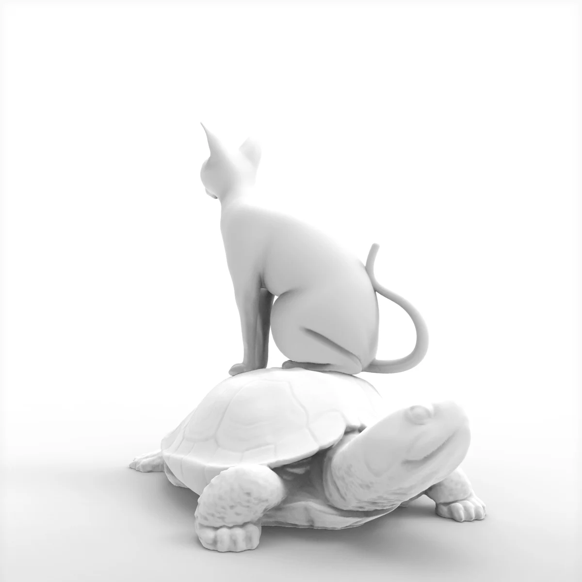 New 3D Printed Sculpture Tortoise with Cat White Animal Abstract Modern Statue Photosensitive resin Tabletop Decor
New 3D Printed Sculpture Tortoise with Cat White Animal Abstract Modern Statue Photosensitive resin Tabletop Decor