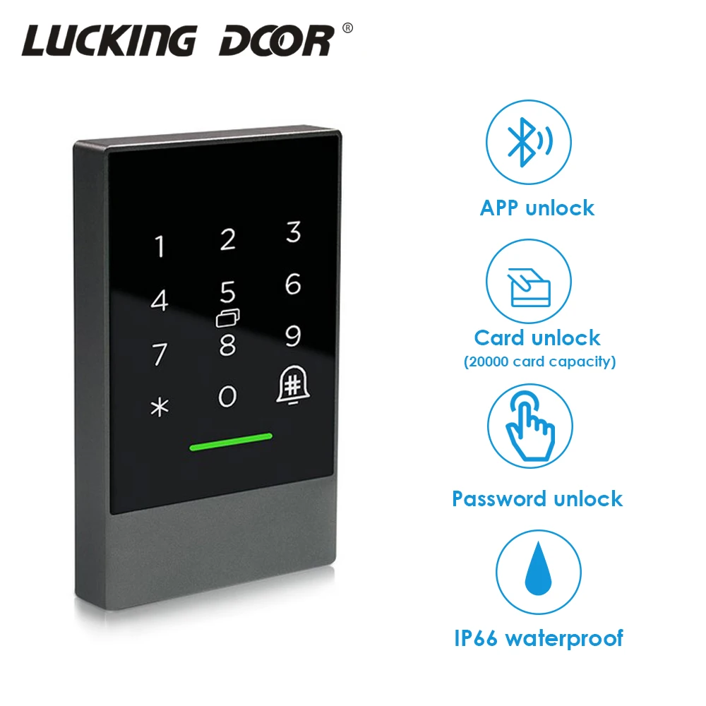 Bluetooth TTlock App Control Door Access Control System Card Reader Smart Phone App 13.56MHZ Card Door Access Control Keypad
Bluetooth TTlock App Control Door Access Control System Card Reader Smart Phone App 13.56MHZ Card Door Access Control Keypad