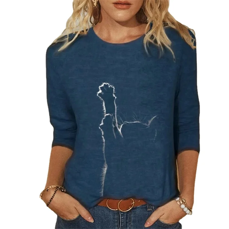 Vintage Tee Summer Autumn Oversized Casual Women's Clothing Funny Cat 3D Print Long Sleeve T-Shirts Ladies Fashion Tops Shirt
Vintage Tee Summer Autumn Oversized Casual Women's Clothing Funny Cat 3D Print Long Sleeve T-Shirts Ladies Fashion Tops Shirt
