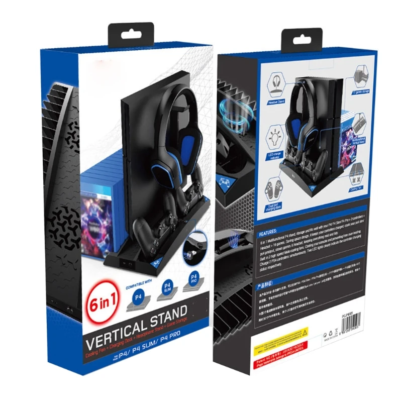 6 in 1 Multifunctional Cooling Fan Headphone Holder for PS4/PS4 Slim/PS4 PRO
6 in 1 Multifunctional Cooling Fan Headphone Holder for PS4/PS4 Slim/PS4 PRO