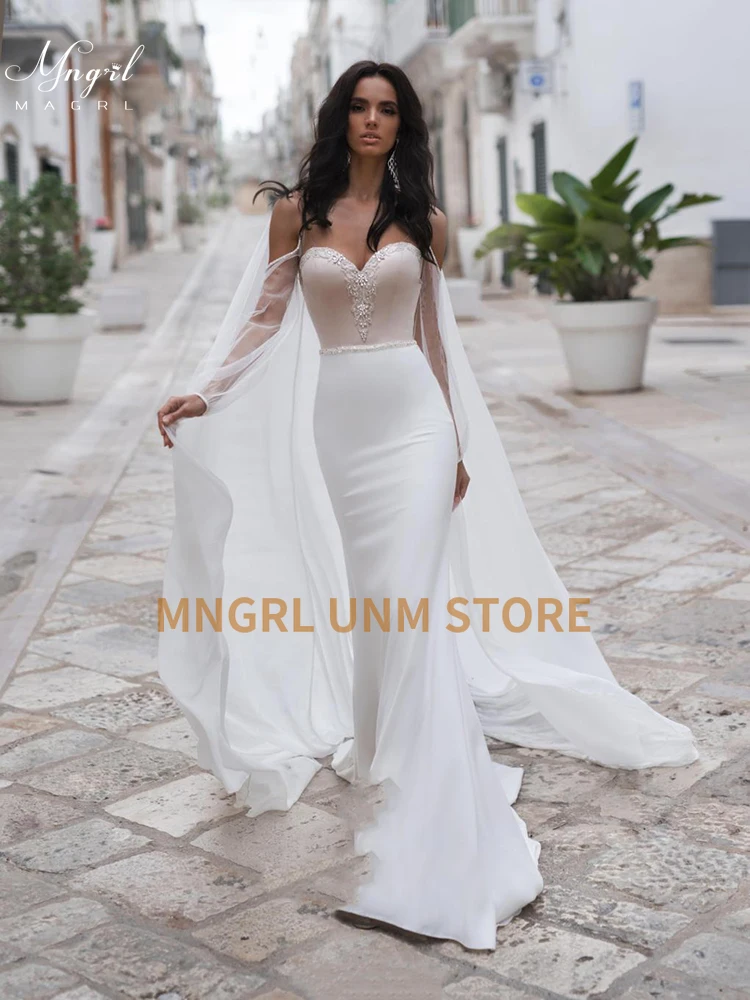 MNGRL Simple Tube Top Sequins Sleeveless Mermaid Wedding Dress White Chiffon Wedding Gown Backless Bridal Dresses
MNGRL Simple Tube Top Sequins Sleeveless Mermaid Wedding Dress White Chiffon Wedding Gown Backless Bridal Dresses