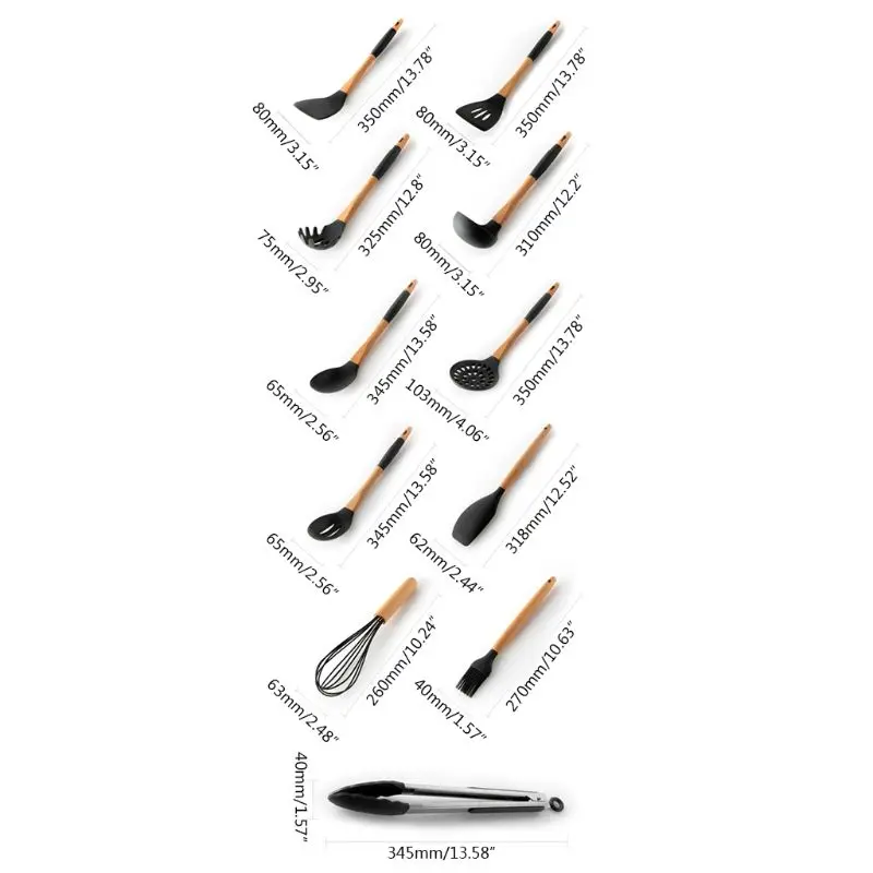 K3NA 11pcs Silicone Kitchen Utensils Hooks Set Nonstick Spatula Spoon Cooking Tools 
K3NA 11pcs Silicone Kitchen Utensils Hooks Set Nonstick Spatula Spoon Cooking Tools