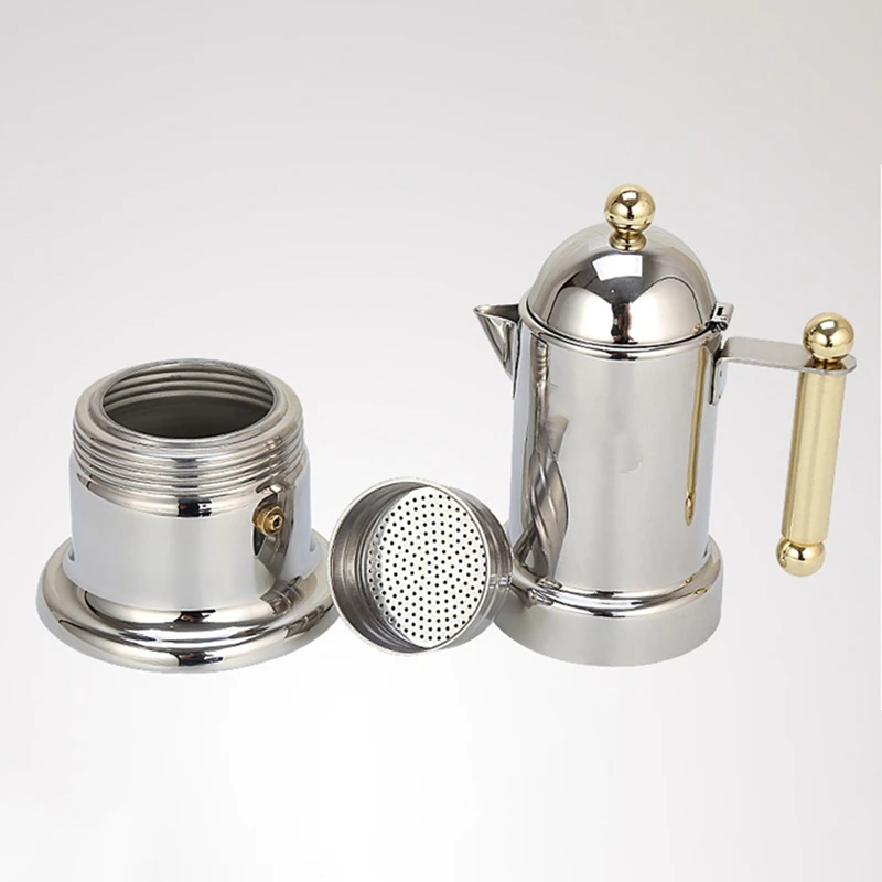 Coffee Maker Pot Stainless Steel Mocha Espresso Latte Stovetop Filter Moka Coffee Maker Coffee Pot for Kitchen 200Ml
Coffee Maker Pot Stainless Steel Mocha Espresso Latte Stovetop Filter Moka Coffee Maker Coffee Pot for Kitchen 200Ml