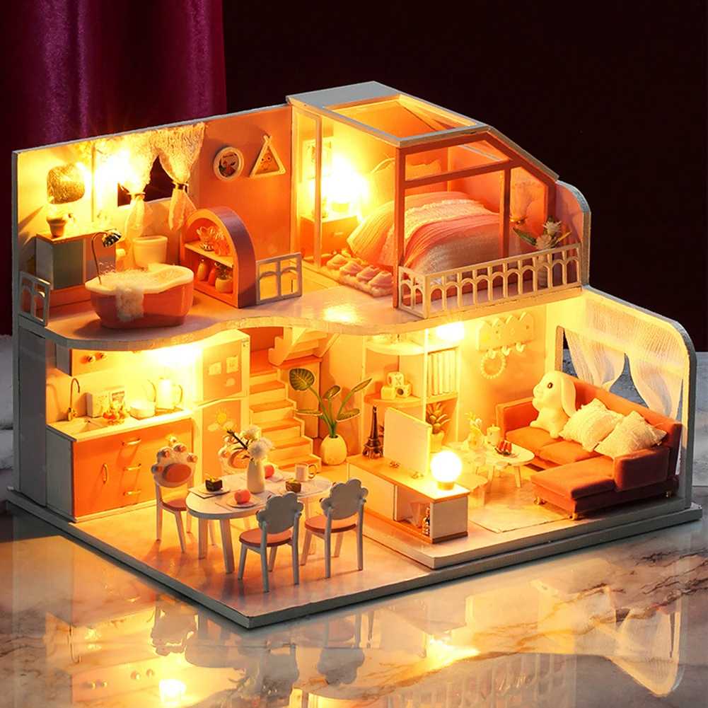 Kids Doll House Furniture Diy Miniature 3D Wooden Miniaturas Handmade Dollhouse Model Toys for Children Birthday Gifts Home Decr
Kids Doll House Furniture Diy Miniature 3D Wooden Miniaturas Handmade Dollhouse Model Toys for Children Birthday Gifts Home Decr