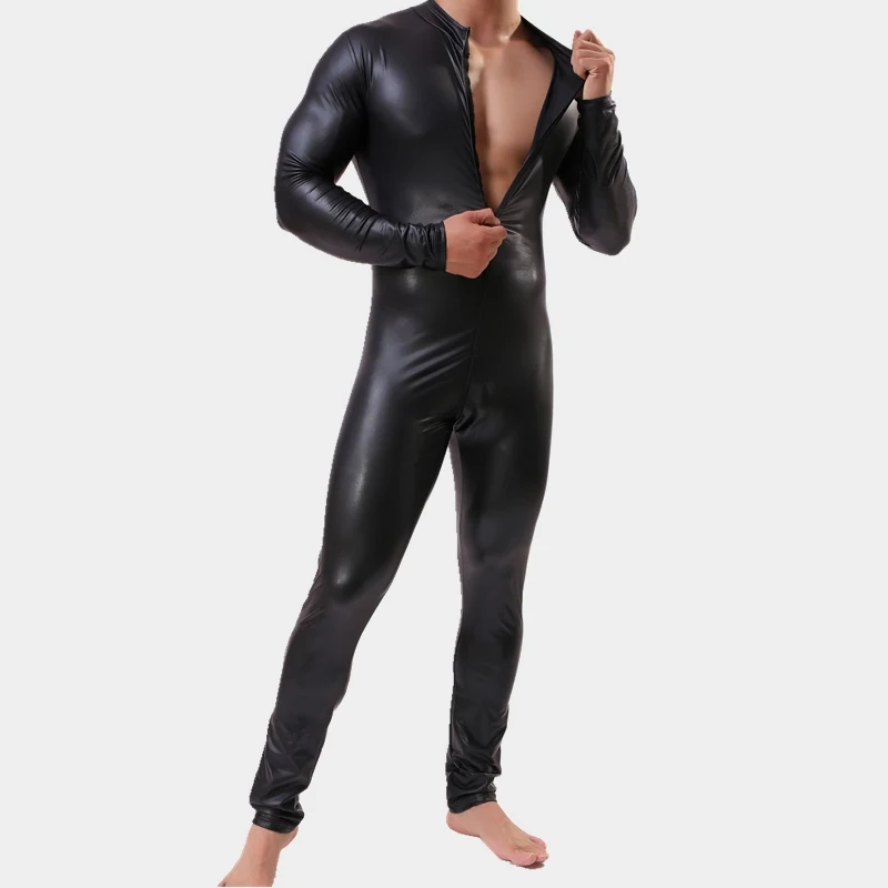 New Cool Sexy Black Men's Bondage Latex Bodysuit Set Patent Leather Double Zipper Bodysuit Hot Erotic Underwear Clothing.
New Cool Sexy Black Men's Bondage Latex Bodysuit Set Patent Leather Double Zipper Bodysuit Hot Erotic Underwear Clothing.